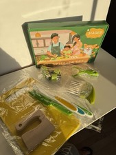 Kids Kitchen Set Pretend Play Cutting Food Toy w/ Board Utensils NEW