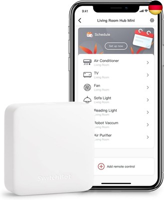 SwitchBot Hub Mini Smart Fernbedienung - IR-Sendersystem, Verbindung zu WLAN,