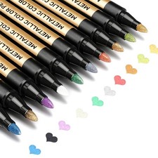 10 Color Metallic Paint Markers Set