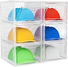 Hat Organizer Box, 6 Boxes for 40 Pack Hats, Upgrade Harder Solid Plastic Hat