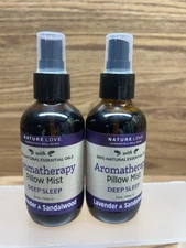 2 NATURE LOVE DEEP SLEEP AROMATHERAPY LAVENDER SANDALWOOD PILLOW MIST 4 OZ SPRAY