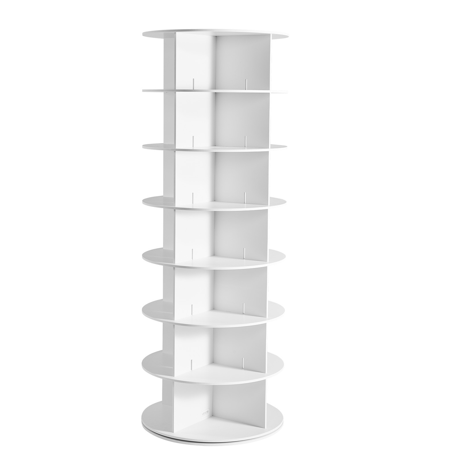 VEVOR 7 Tiers Rotating Shoe Rack Tower 360° Spinning Shoe Rack Display White