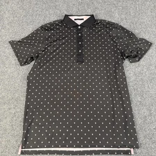 Greyson Polo Shirt Mens Large Black Skull Print Golf Trump National Los Angeles