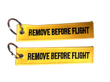 Remove Before Flight Schl&uuml;sselanh&auml;nger 2St&uuml;ck dunkel GELB Flugzeug Aviation Gift