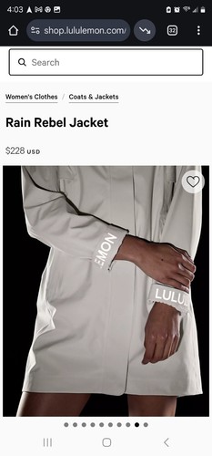 Lululemon Rain Rebel Jacket Coat Size 4 Color Bone Nwot - Picture 9 of 24