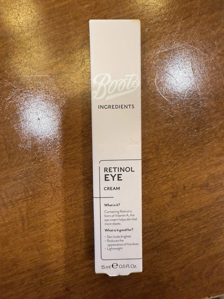 NUEVAS Botas Ingredientes RETINOL CREMA PARA OJOS Líneas Finas Piel Más Brillante .5 oz/15 ml Foto 2 de 2