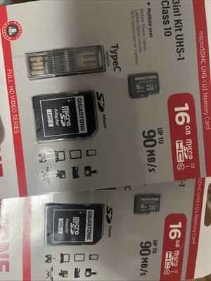 Gigastone 16GB Ultra Micro SD HC Class 10 TF Flash SDHC Memory Card for Mobile