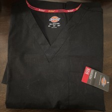 Dickies Scrubs V Neck Unisex Color Black Size XL