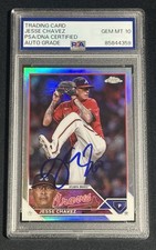 2023 Topps Chrome Refractor Signed Jesse Chavez Atlanta Braves Card PSA 10 Auto