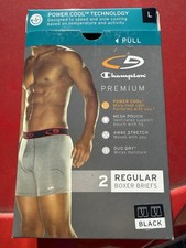 Champion L Mens Power Cool Boxer Briefs 2 Pac...