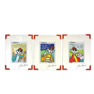 Lot 3 Maxine Hallmark John Wagner Framed Prints Sealed Funny Gift 9x7