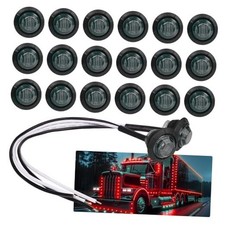 3/4 Inch Mount Smoked Lens RED LED Small Clearance Side LED Marker Smoked/Red