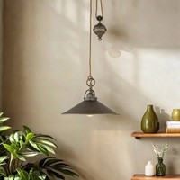 Industrie Pendelleuchte Mit Zugpendel Messing Antik Premium HäNgeleuchte Lampe