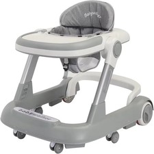 2-in-1 Baby Walker - Foldable, Height-Adjustable Push Cart with Anti-Roll Design