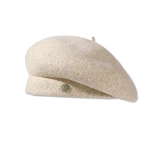 Beret Hat Women Classic French Style Wool Blend Solid Metal Decoration Artist