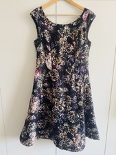 Womens Phase Eight Floral Skater Tea Dress Pretty Cottagecore Size 14 