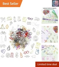 Rust Resistant 150 Pcs Cute Paper Clips - Assorted Shapes for Creative Projects