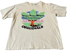 Vtg 80s Adidas Originals T Shirt Trefoil Tree Logo Mens L Single Stitch White