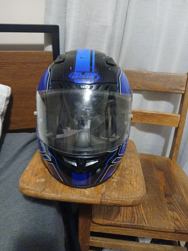 HJC CL-17 full-face motorcycle helmet with a blue and black size M/L - Image 3 of 4