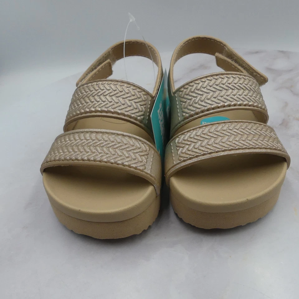Zapatos de arrecife niñas pequeñas 4 sandalias doradas con tira trasera Little Water Vista niños Foto 3 de 4