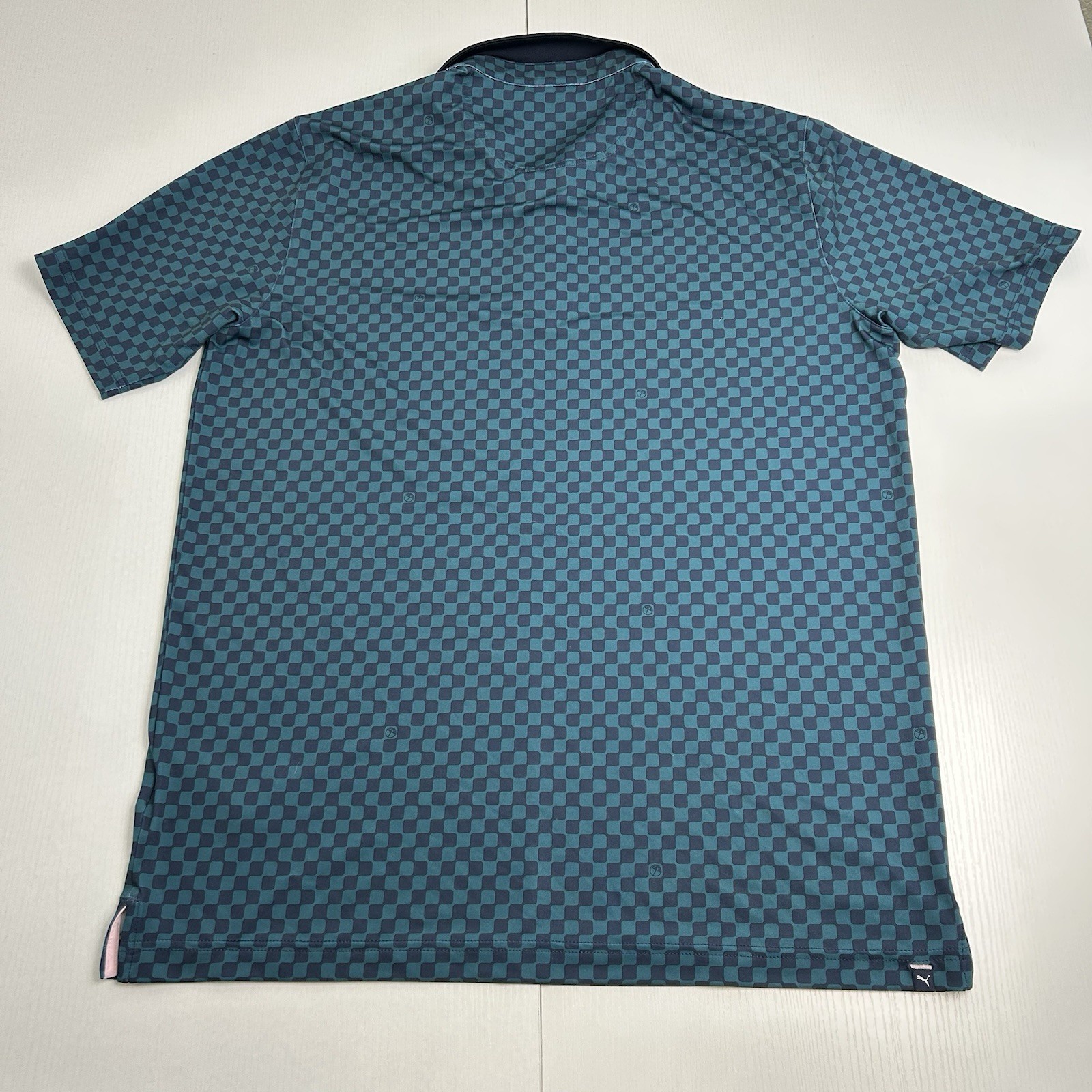 MEN'S PUMA ARNOLD PALMER CHECKERED POLO, SIZE: M, COLOR: BLUE/GREEN GOLF PREPPY thumbnail 2
