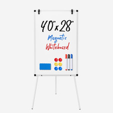 Portable Magnetic Dry Erase Whiteboard Easel 40x28" with Adjustable Height