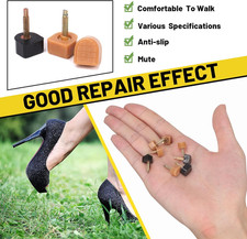 30 Pairs 5 Sizes High Heel Replacement Tips Pin Kit with 6" Heel Caps Remove ...