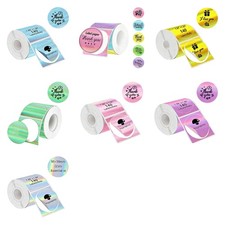 140Pcs Glittering Adhesive Thermal Label 50mm Round Thermal Sticker For Offices