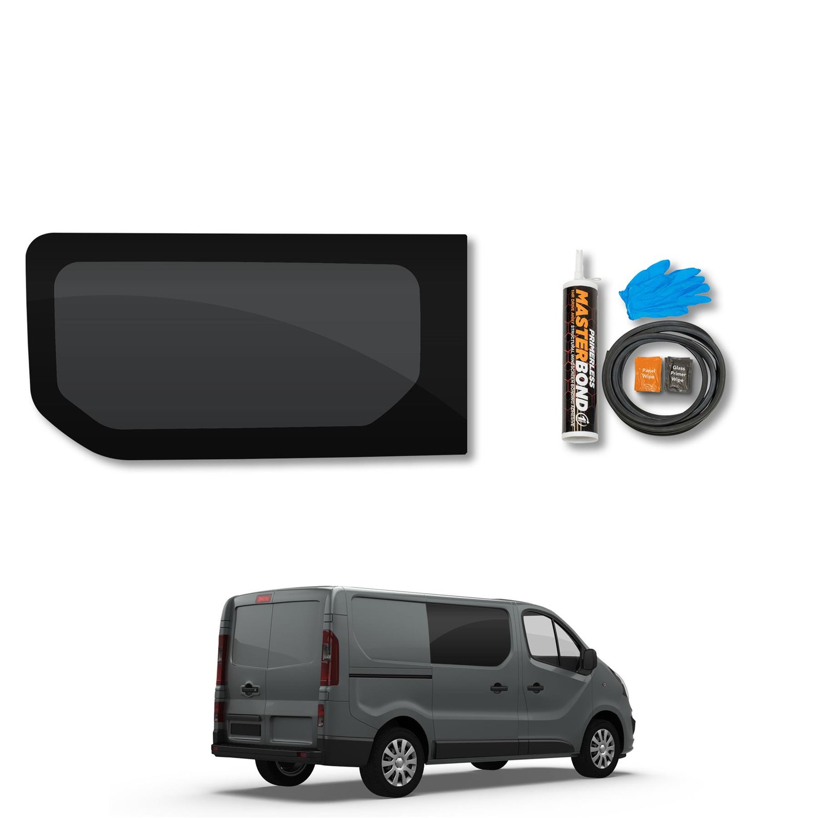 Nissan NV300 (2016-2021) Passenger Side Panel Dark Tint Window With Fitting Kit