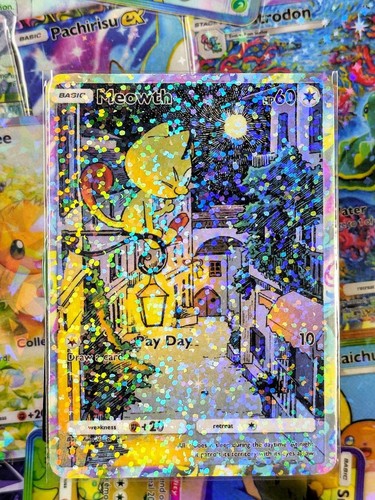 Meowth Proxy Tarjeta de Bolsillo Aplicación TCG Arte Completo Genético Apex Set - Imagen 1 de 3