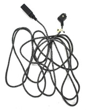 8' Extension Cord w 3 Electrical Power Outlets Black Outlet Extender 2 Prong