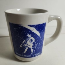 Morton Salt Girl 1921 Logo "When It Rains It Pours" Coffee Mug 