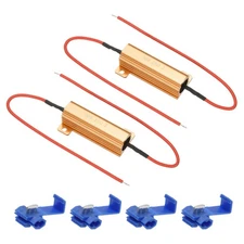 50W 15 Ohm Aluminum Shell Resistor, 2Pcs Housing Resistor with Clips, Golden