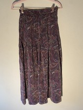 Vtg 100 Pure Silk Lined Paisley Skirt Maxi Sz 4