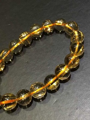 Natural Gold Rutilated Quartz Crystal Round Beads  bracelet  AAAAA
