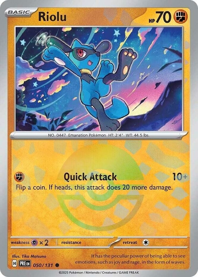 Riolu (Poke Ball Holo) - 050/131 Prismatic Evolutions Near Mint