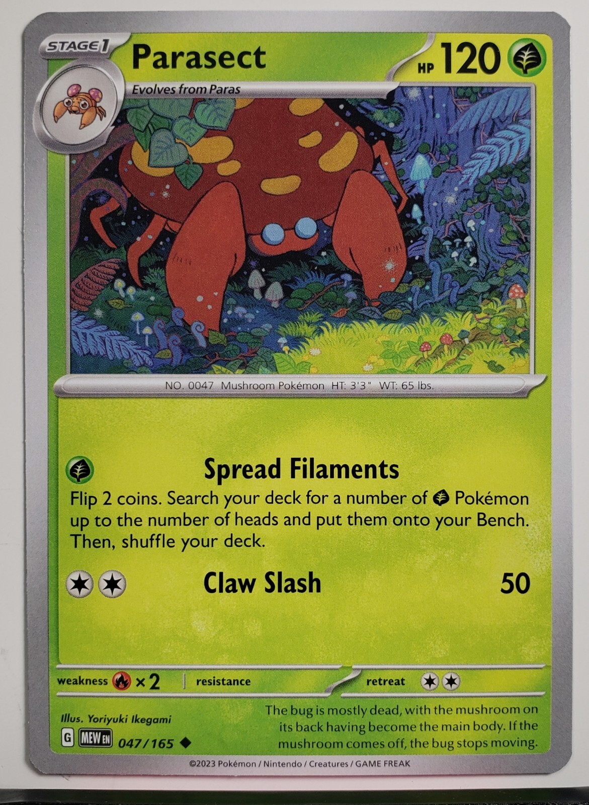 Parasect 047/165 NM / M - 151 Scarlet Violet Pokemon Card $2 Combined Shipping