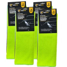 TrexNYC Microfiber Cleaning Cloth Set: Lint & Streak-Free Microfiber Towels, 4PK