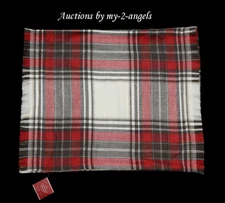 NEW Pottery Barn HAMILTON PLAID Stag Pillow Cover 20x20 RED GREY IVORY Christmas
