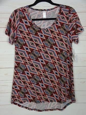 Lularoe Women's Classic T Black & Red Top Size Small NWT