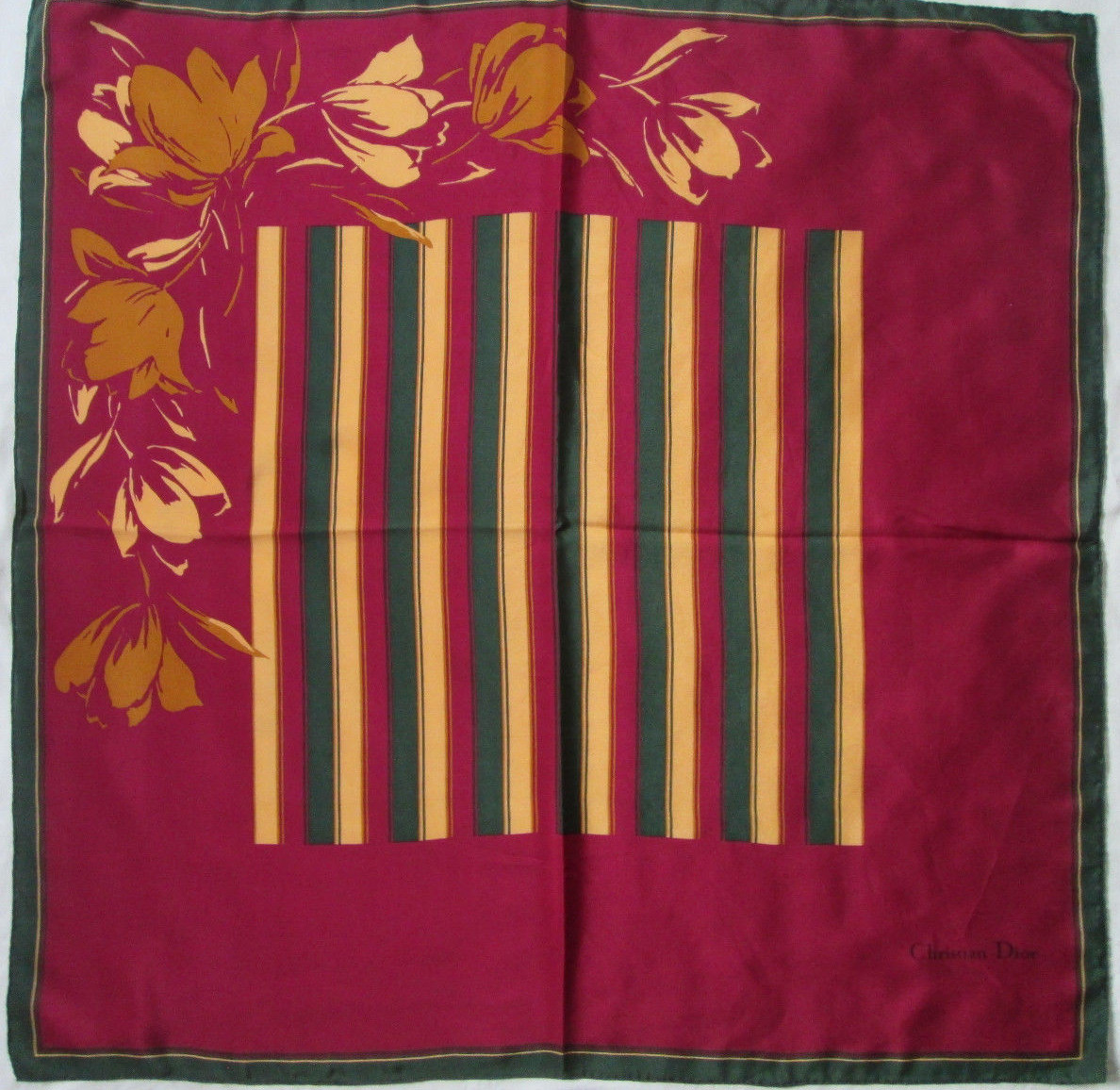 Foulard En Soie Vintage TBEG Noir – Carré 76x78 Cm – Bandana élégant