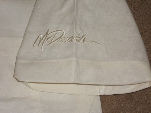 McDonalds Uniform Shirt Button Front Short Sleeve Ivory Logo On Sleeve Men 14.5 - Picture 3 of 4