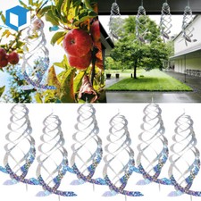 6PCS Bird Repellent Spiral Reflectors Hanging Reflective Birds Scare Deterrent