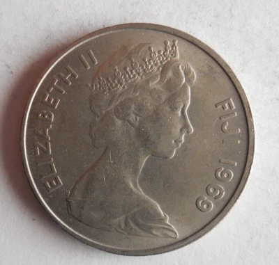 1969 FIJI 20 CENTS - Pièce De Collection - LIVRAISON GRATUITE - Bin #154 - Photo 1/2