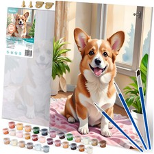 MASSIDO Malen nach Zahlen 40X50 cm kleiner Hund Leinwand Malen Kinder Erwachsene