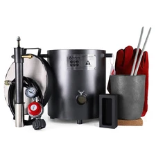 12KG Propane Melting Furnace Foundry Kit Smelt Gold Copper Brass Gas Regulator