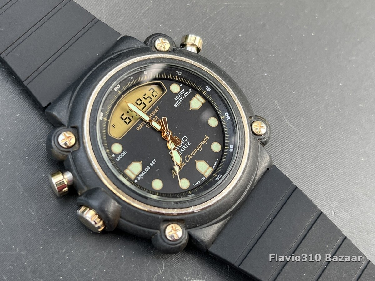 Very Rare 1990 CASIO AW-302 (364) Japan T Analog / Digital 100M WR