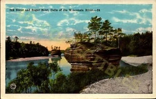 Vintage postcard Ink Stand and Sugar Bowl Dells of the Wisconsin River