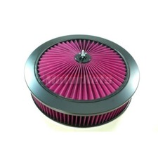 14 Round Reusable Washable Air Cleaner Supermax Flow Top Black Chevy Ford Mopar