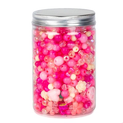 (3Pack )Hello Hobby Fashion Bead Jar, Pretty in Pink